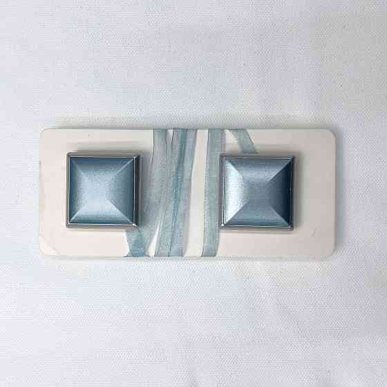 Магниты для штор и гардин Квадрат двусторонние набор 2 шт Голубой с серым (81-138) Киев