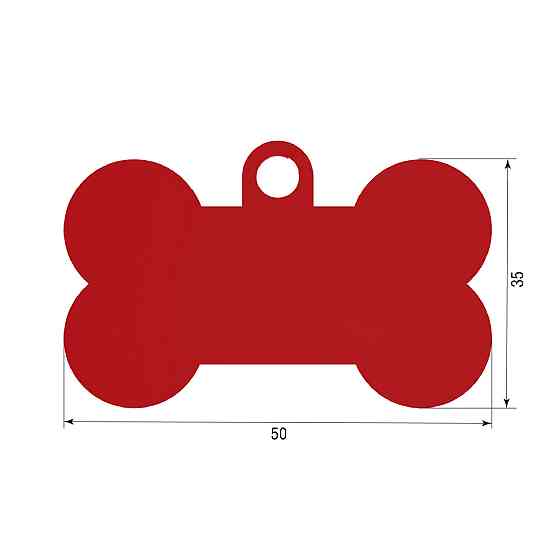 Адресник для собаки Red 50x35мм Київ