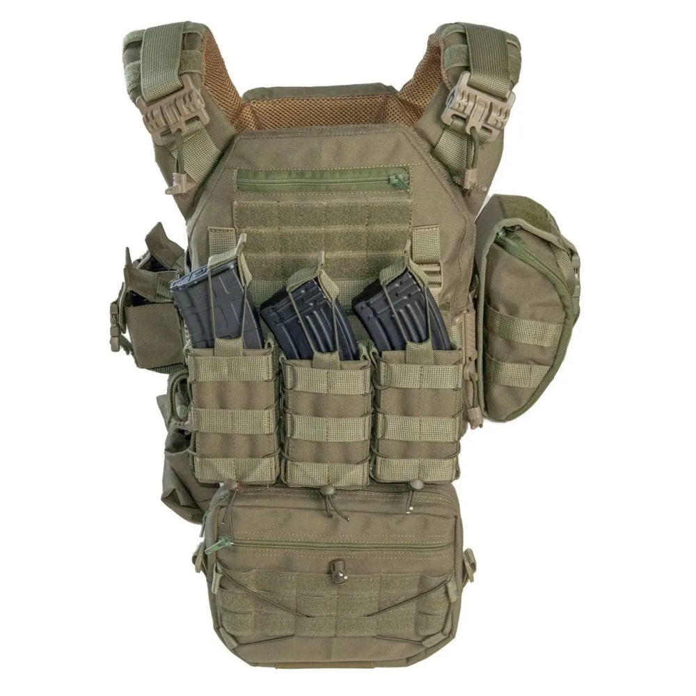 Комплект плитоноски з підсумками та напашником, швидким скиданням (без плит) Оливковий Вінниця - фото 2