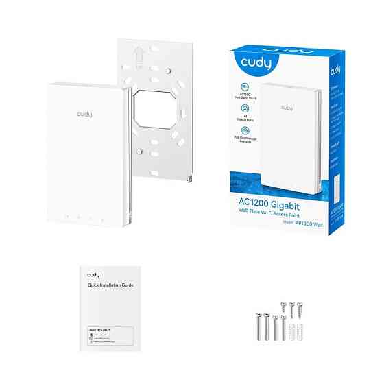 Точка доступу Cudy AP1300 Wall настінна WiFi 5 з підтримкою Mesh дводіапазонна гігабітна AC1200 Київ
