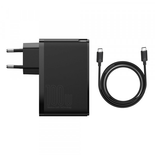 Зарядний пристрій 4xUSB 100W GaN (2xUSB-C+2xUSB-A) Чорний Baseus (CCGAN2P-L01) Київ - фото 7