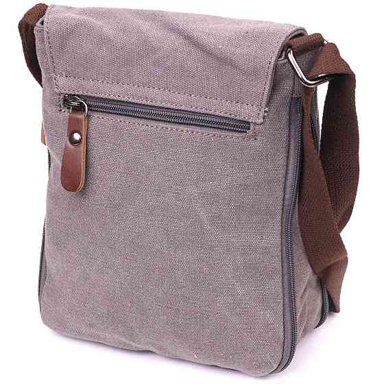 Практична вертикальна чоловіча сумка з текстилю 21266 Vintage Сіра Київ