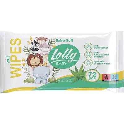 Детские влажные салфетки Lolly Extra Soft 72 шт (4820174981211) Винница - изображение 1