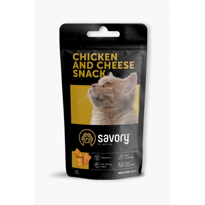 Ласощі для котів Savory Snack Chicken and Cheese 60 г (подушечки з куркою та сиром) (4820232631461) Вінниця - фото 1