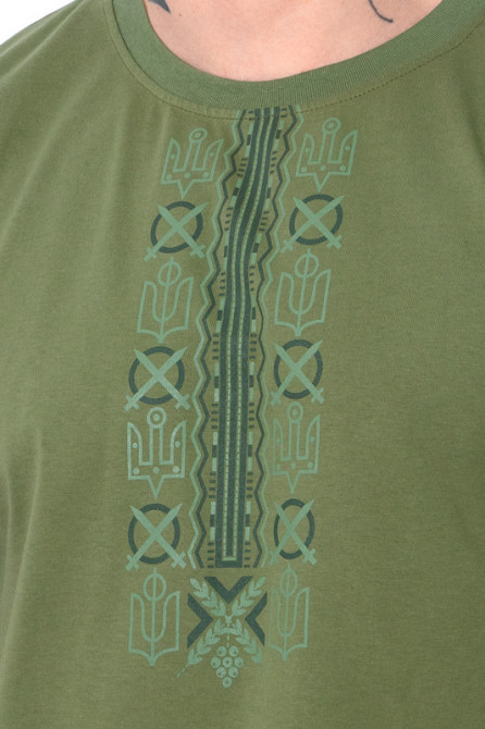 Футболка чоловіча хакі 100% бавовна, топ Київ - фото 2