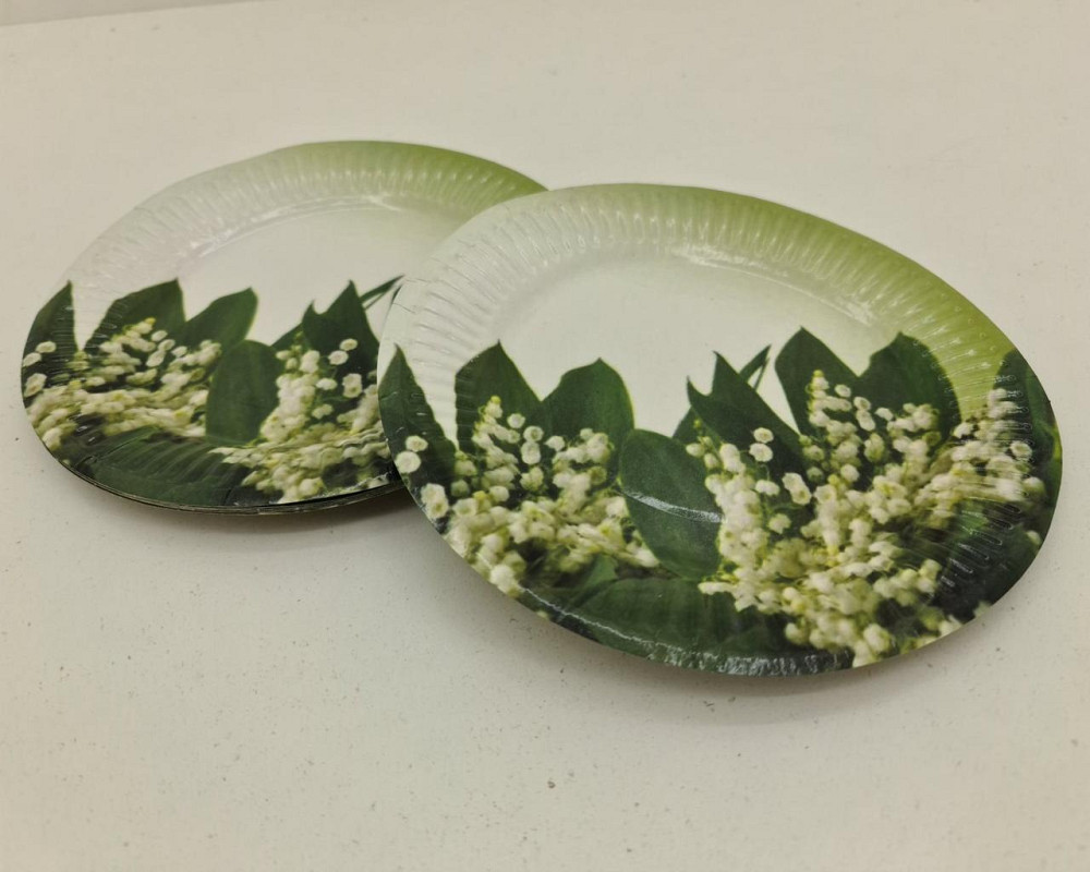 Паперова тарілка з малюнком 18 см "No 30"Ландиші 10 шт (1 пачка) Харків - фото 2