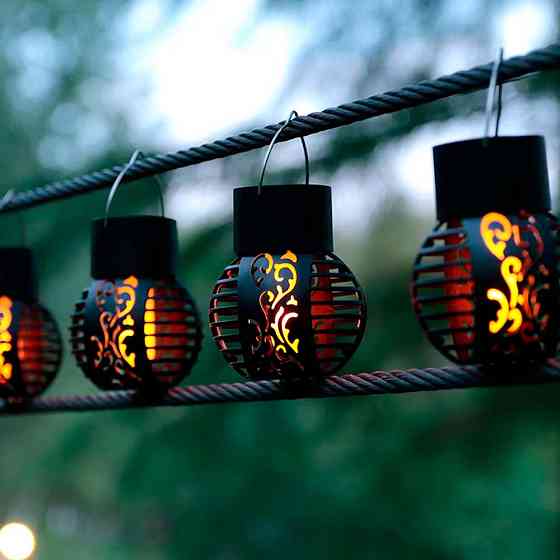 Сонячний садовий світильник з ефектом полум'я (9×7×4,5см) 1шт SBR Київ