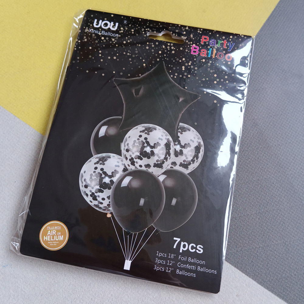 Набор воздушных шаров черный 7шт. Киев - изображение 1