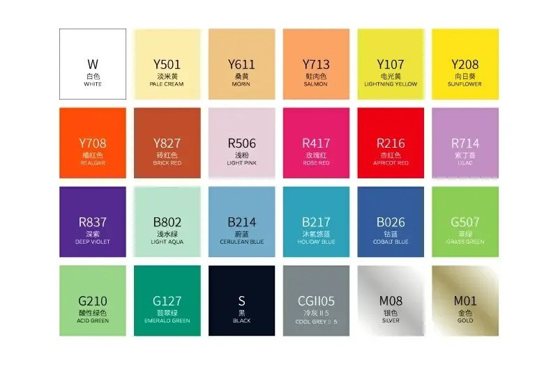 Маркери акрилові STA для малювання, преміум якість, набір 24 кольорів, універсальні для скла, дерева, ткани та кераміки Кам'янець-Подільський - фото 4