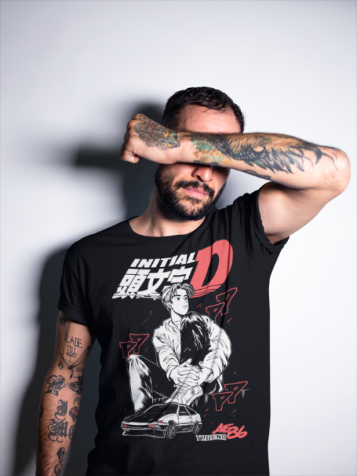 Футболка для мальчика аниме Інитиал Д Ітсуки Фудживара оверсайз (рост от 165 до 180 ) Черний AnimeJ0038m Днепр - изображение 4