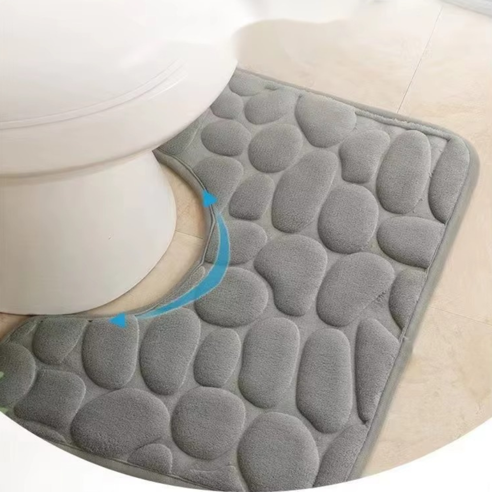 Набір килимків у ванну кімнату та туалет, комплект для ванни та унітазу, з ефектом пам'яті, протиковзкі у ванну, сірий Кам'янець-Подільський - фото 3