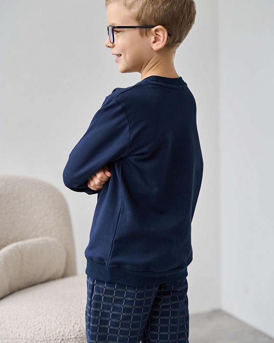 Теплая пижама на мальчика со штанами в клетку - Байка Tom John 89163 Киев - изображение 4