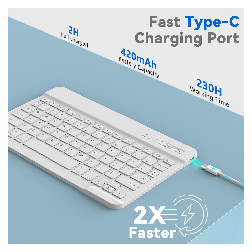 Чехол-клавиатура TQQ для iPad Pro 13 M5/M4 Серый магнитный съемный QWERTY подставка держатель для Apple Pencil Киев - изображение 7
