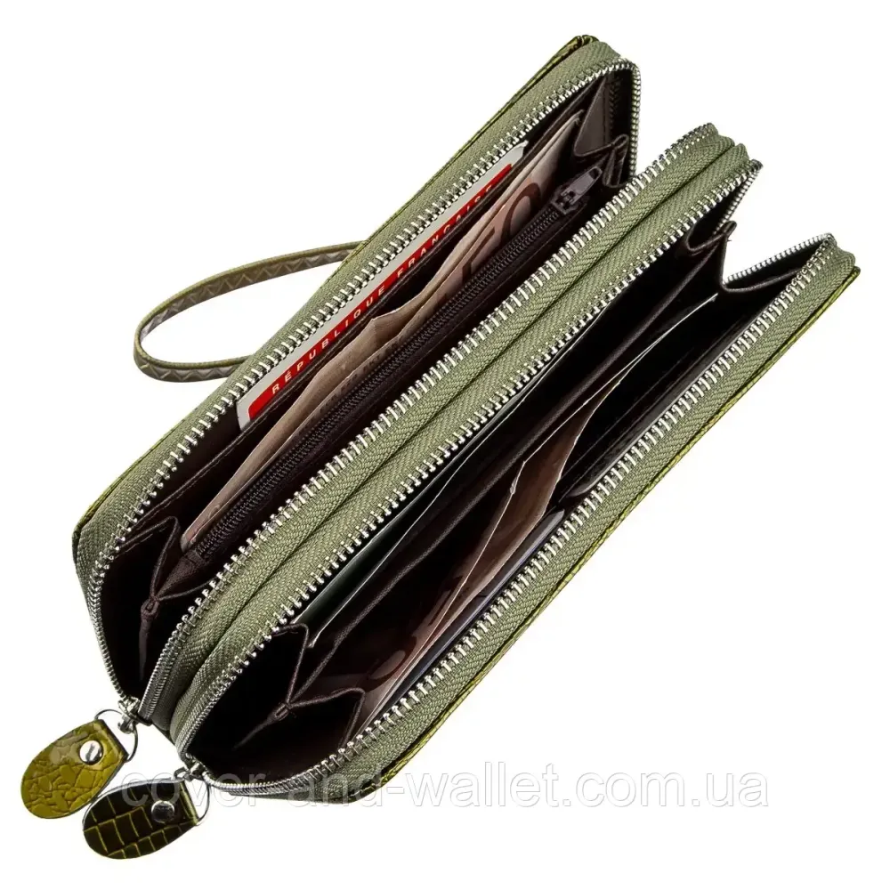 Жіночий гаманець клатч на дві блискавки червоного кольору Kivi Київ - фото 3