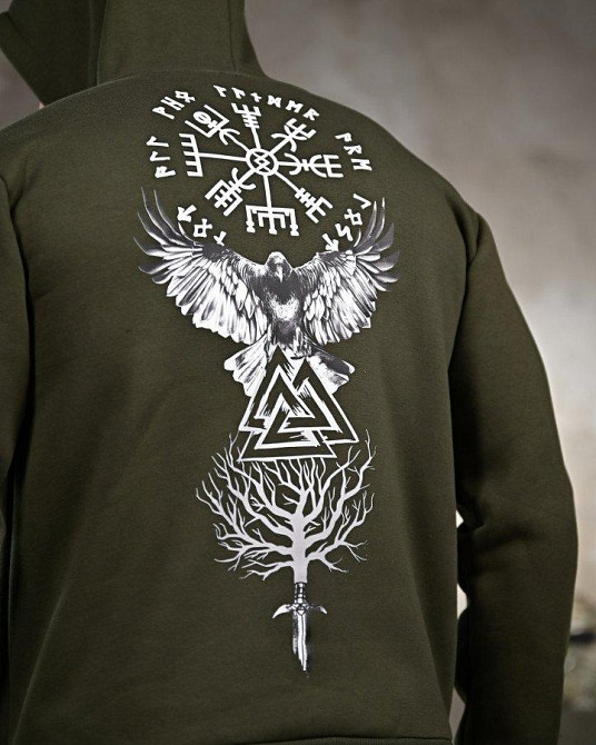 Милитари худи на флисе GENESIS Voron oliva ПП8138 Одеса - фото 4