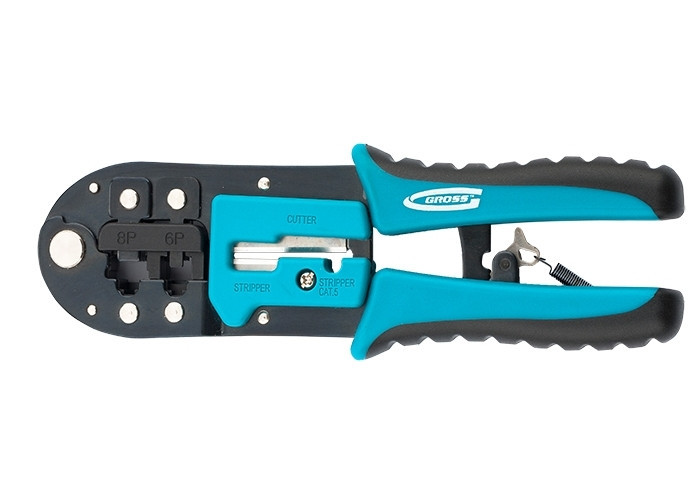 Клещи для обжима телефонных и компьютерных клемм RJ-45,6P,8P и RJ-11/12,6P,8P GROSS Полтава - изображение 1