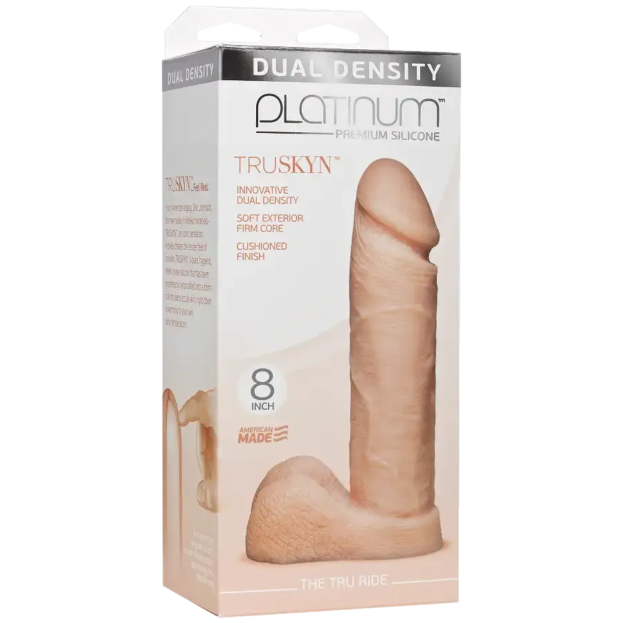 Фалоімітатор Doc Johnson Platinum TRUSKYN - The Tru Ride 8 Inch, діаметр 4,8 см, двошаровий силікон Львів - фото 3