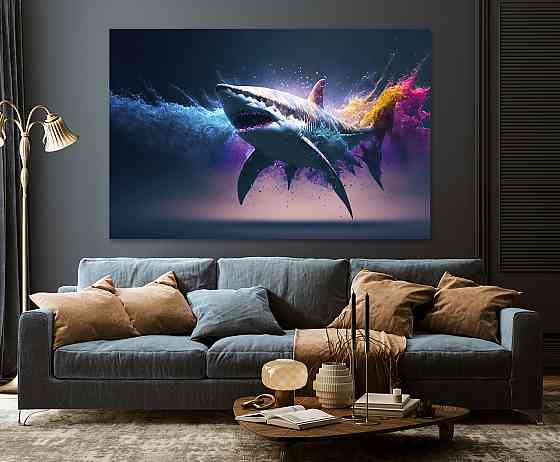 Картина полотно у вітальню / спальню     Акула     MLP_244 ( 60х30см ) 80x120 см Київ