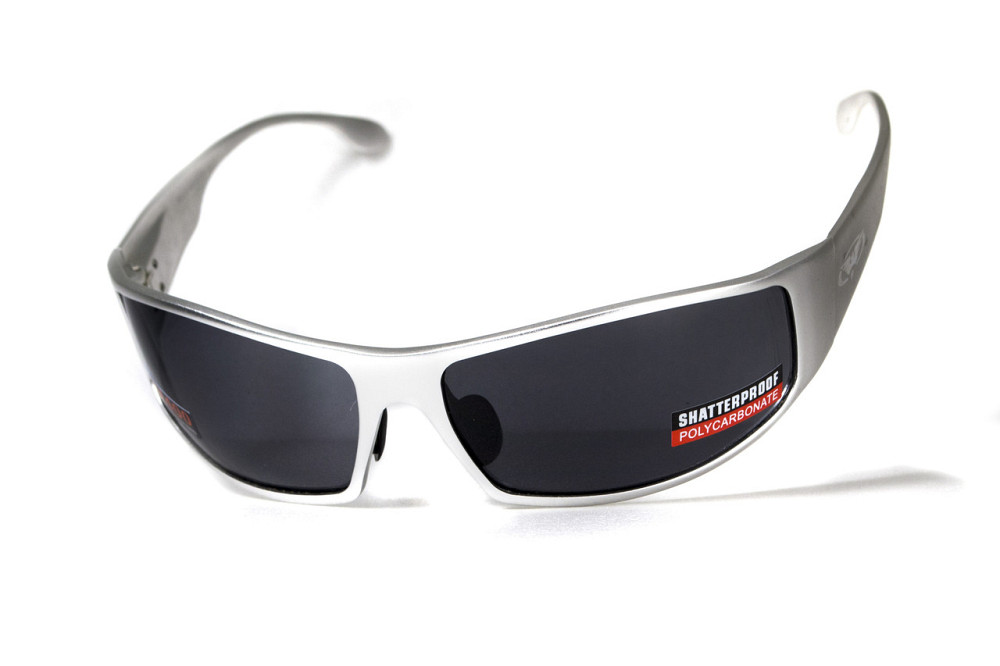 Окуляри захисні Global Vision BAD-ASS-1 Silver (gray) чорні в металевій оправі Запоріжжя - фото 6
