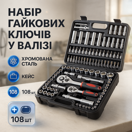 Набір ударних головок для ремонту авто, Хороший набір ключів для авто ключів роботи з CY-55 Львів