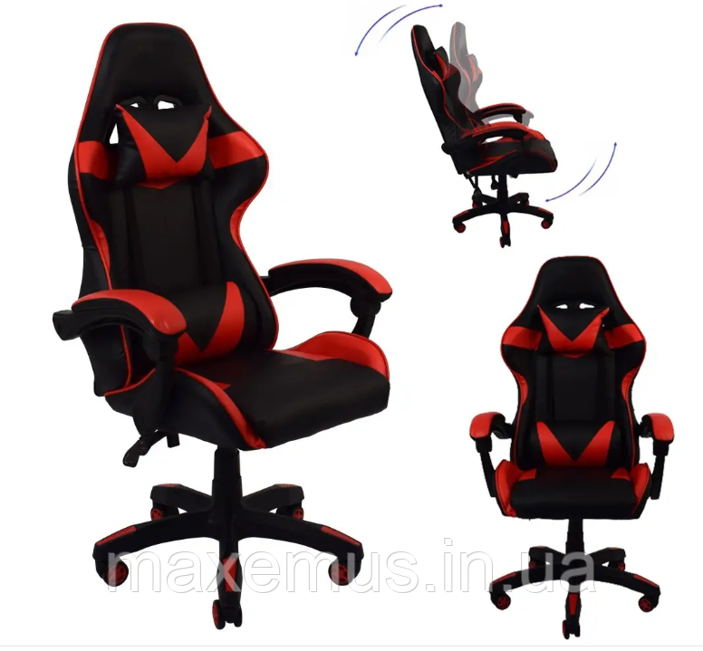 Кресло геймерское раскладное B 810 геймерский стул компьютерный с 2 подушками красный Мостиска - изображение 9