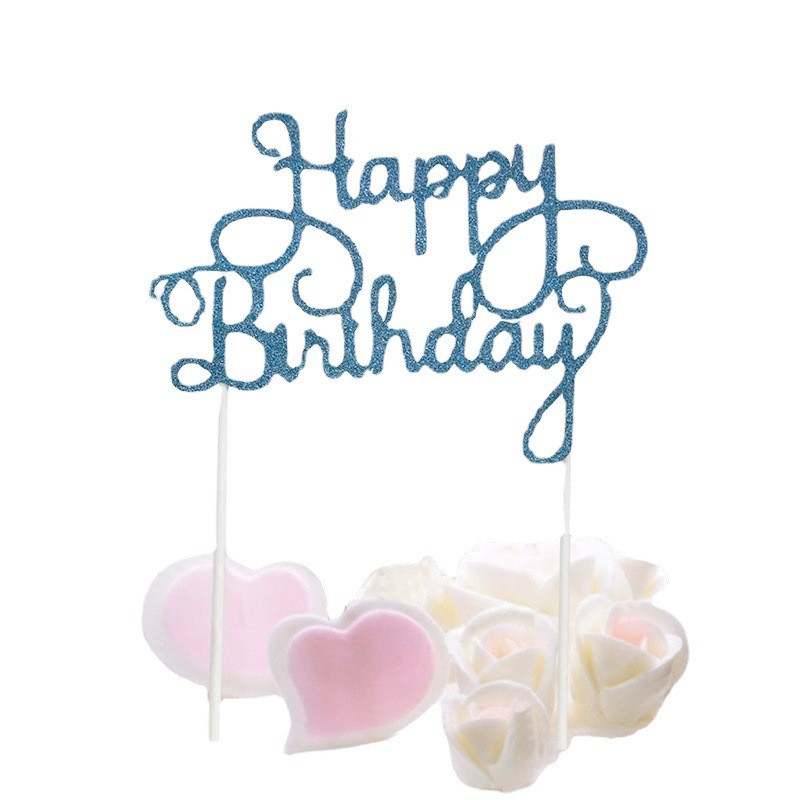 Топпер Happy Birthday для торта 14 на 9 см голубой Киев - изображение 4