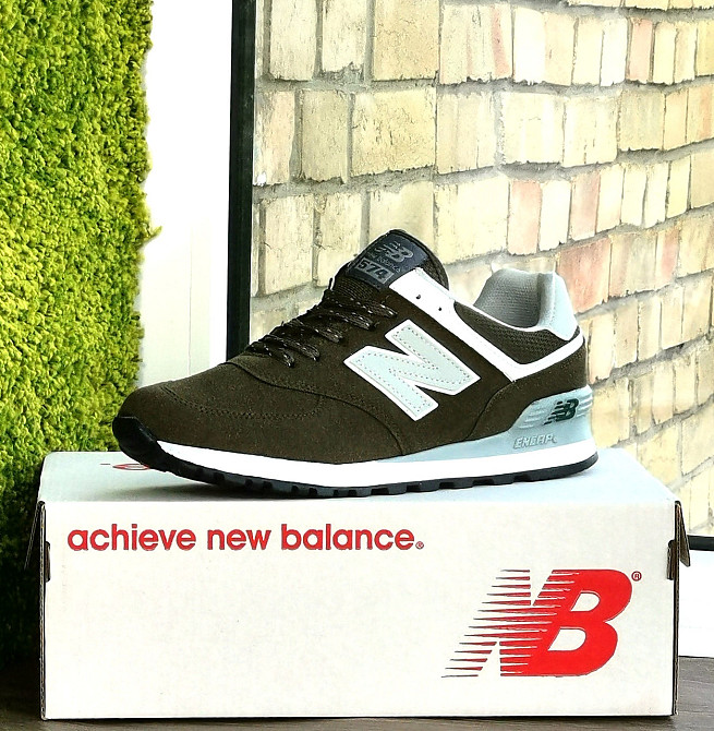 Кроссовки New Balance 574 Хаки Замшевые Мужские Зелёные Нью Баланс (размеры: 42,43,44,46) - 63-7 Днепр - изображение 10