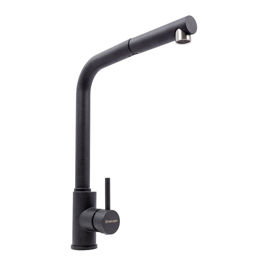 VALESO Кухонний змішувач з висувною лійкою VALESO Q411B Карбон Коломия - фото 3