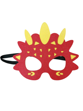 Дитяча маска Динозавр для дитячого свята one size червоно-жовтий Київ