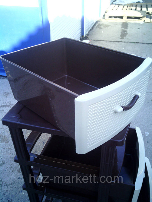 Комод пластиковий на 5 ящиків виробництва Україна беж із коричневим Харків - фото 9