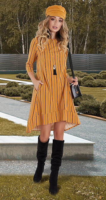 Свободное платье в полоску (46) Киев - изображение 1