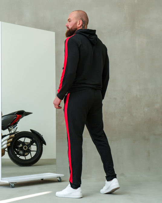 Костюм спортивный мужской лампасы весна XL Красно-черный Харьков - изображение 7