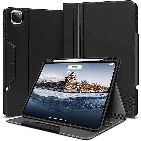 Фирменный защитный чехол HOLIMET для Apple iPad Pro 12.9 2022/2021/2020/2018 (6th/5th/4th/3rd Generation) Black Днепр