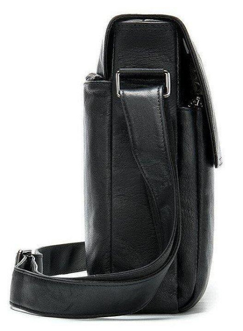 Сумка-месенджер шкіряна Чорна (Vintage) Київ - фото 19