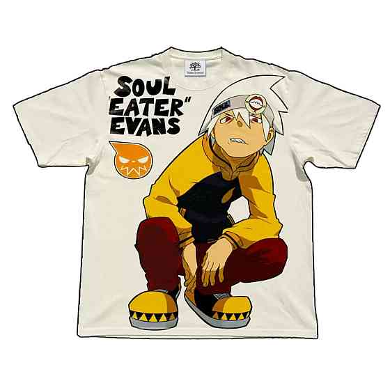 Футболка чоловіча з принтом аніме Аніме Соул Еатер Еванс оверсайз (S/M/L) Черний Дніпро