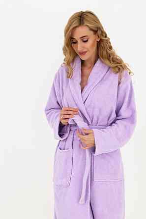 Халат банный Ideal Textile махровий ліловий (56860498) Чернівці