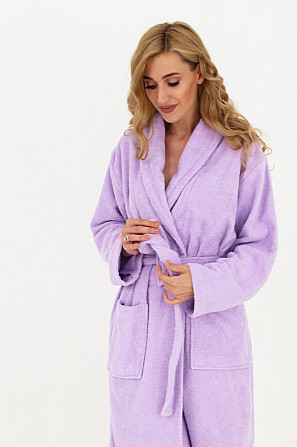 Халат банный Ideal Textile махровий ліловий (56860498) Чернівці - фото 2