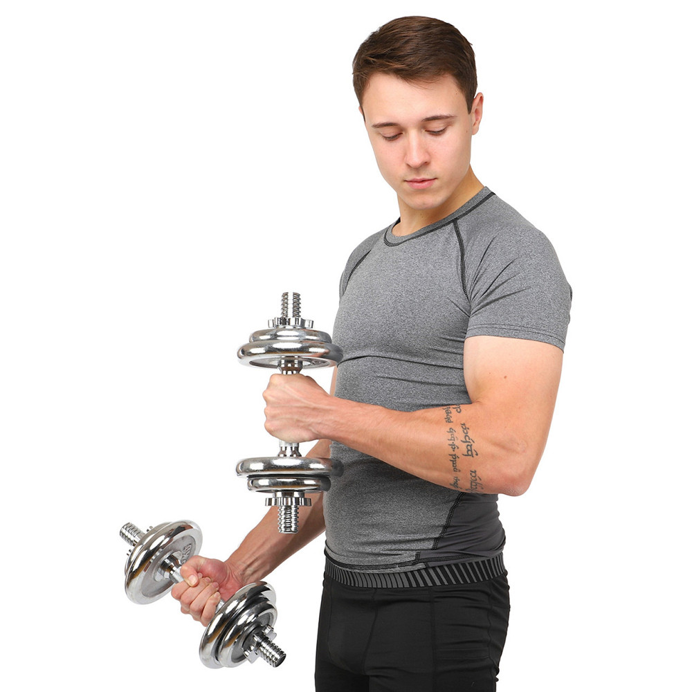 Набір хромованих гантелей 2 по 10 кг в кейсі Zelart-9644 Київ - фото 10