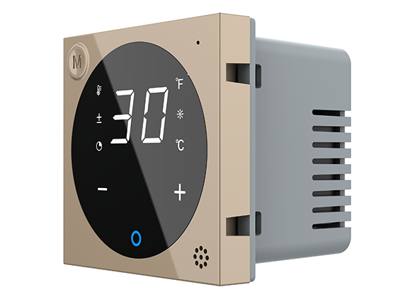 Терморегулятор (термостат) сенсорний програмований для водяної теплої підлоги Livolo, золотий, модуль без рамки (VL-FCQ1-2AP) Коломия - фото 1