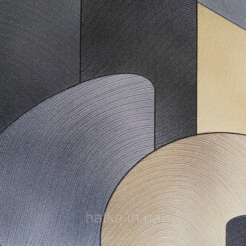 Шпалери метрові вінілові на флізелін дизайнерські Erismann Elle геометрія абстракція чорні жовті золотисті Київ - фото 3