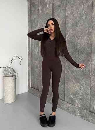 Женский теплый облегающий комбинезон пума Шоколад, 44/46 Одесса