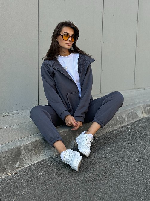 Жіночий спортивний костюм на флісі Графітовий 42/44 Харків - фото 7