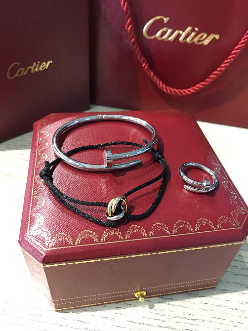Cartier браслет Гвоздь и кольцо Гвоздь, белое золото. Подарок шелковая нить (оттенок по наличию) Одесса - изображение 1