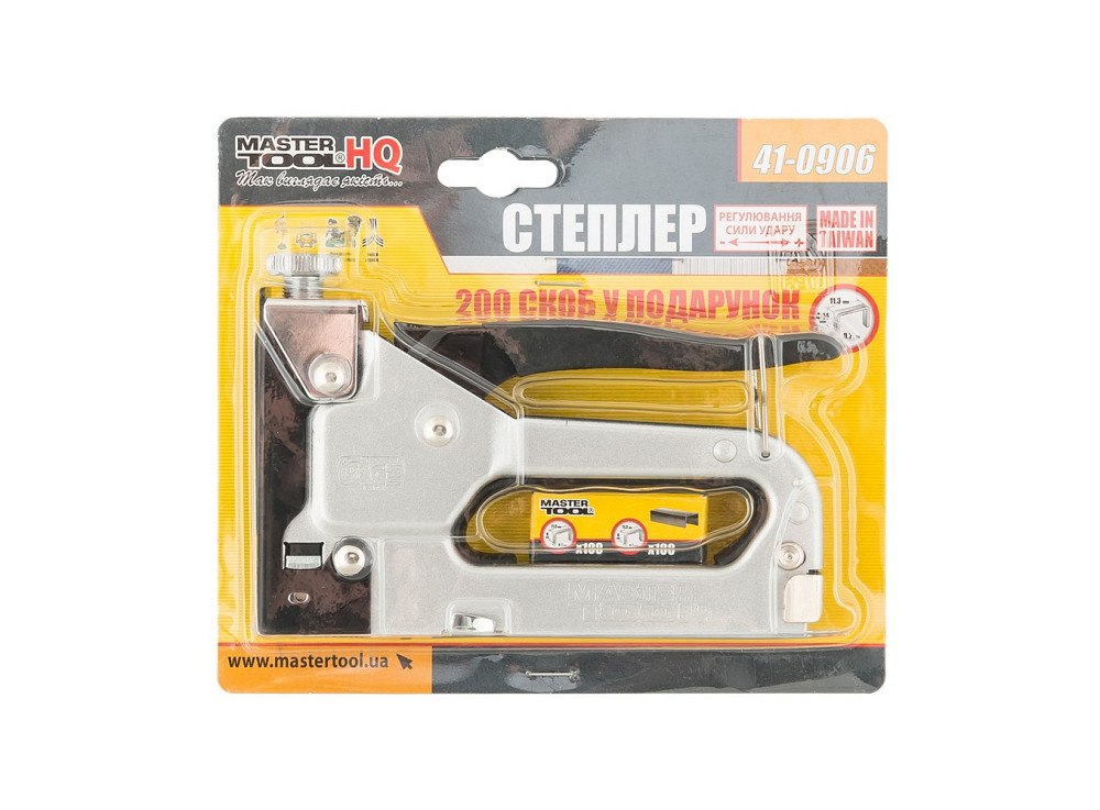 Степлер пружинний MASTERTOOL скоба R53 4-14 мм, плавне регулювання сили удару, корпус метал/хром 41-0906 Коломыя - изображение 6