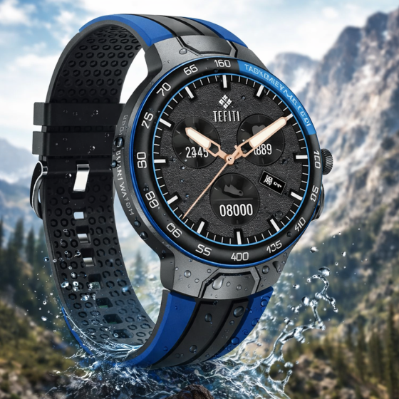 Смарт-годинник E15 (Blue), 1.28", ЕКГ, вимірювання тиску та кисню, мультиспортивний фітнес-трекер, магнітна зарядка Київ