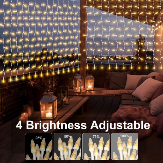 LED гірлянда-бурульки 3×1 м — тепле каскадне світло, що створює атмосферу свята будь-де на батарейках Київ