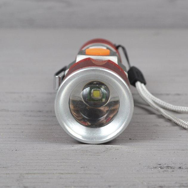 Ручний мініліхтар Bailong BL-517-XPE USB (Сріблясто-червоний) Вінниця - фото 2