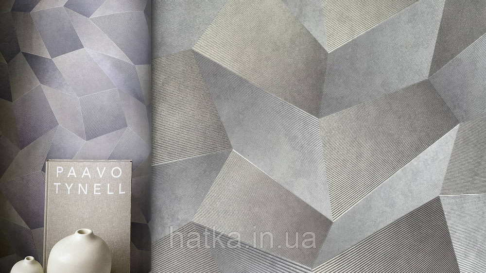 Обои метровые виниловые на флизелине Sintra Vila геометрия фигуры 3д серые бежевые бронза c серебром  534656 Киев - изображение 3