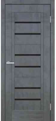 Межкомнатные двери Омис Ричмонд ЧС черное стекло Цемент темный  900х2000 мм Киев