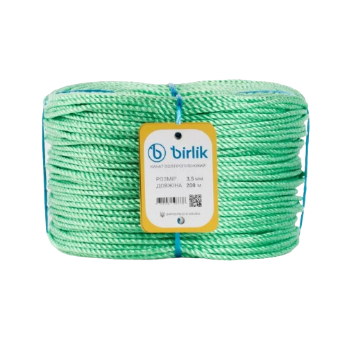 Канат поліпропілен d3,5мм 200м зелений BİRLİK Житомир - изображение 1